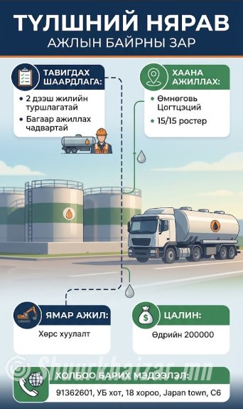 Түлшний нярав ажилд авна